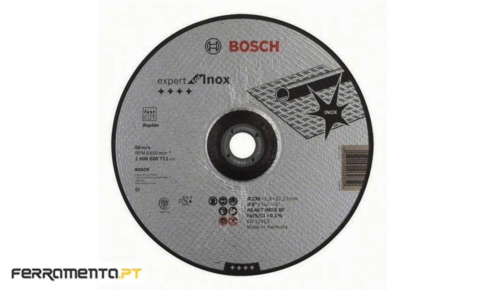 Discos Abrasivos de Corte Inox Côncavo 230x1.9x22.23 mm