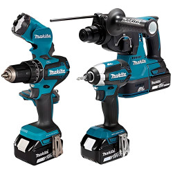 Kit Combo 4 Máquinas a Bateria 18V Makita DLX4138T01