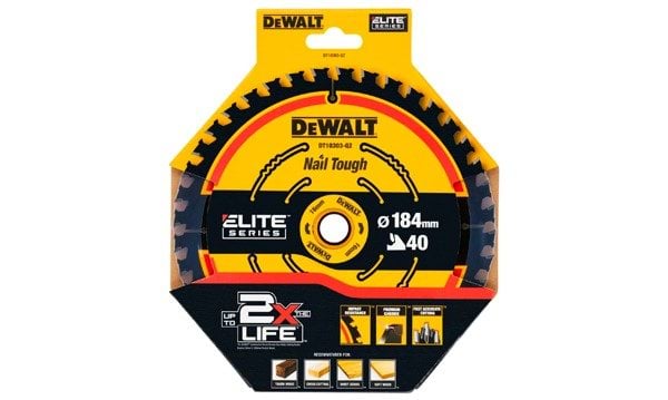 DeWalt Lâmina para Serra Circular Portátil ELITE 184mmx16mmx40T 
