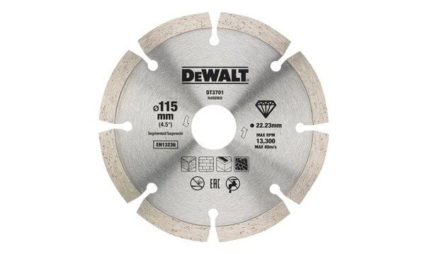 DeWalt Disco Duplo de Diamante para Corte Seco com Aro Segmentado 115x22.2mm para Materiais de Construção