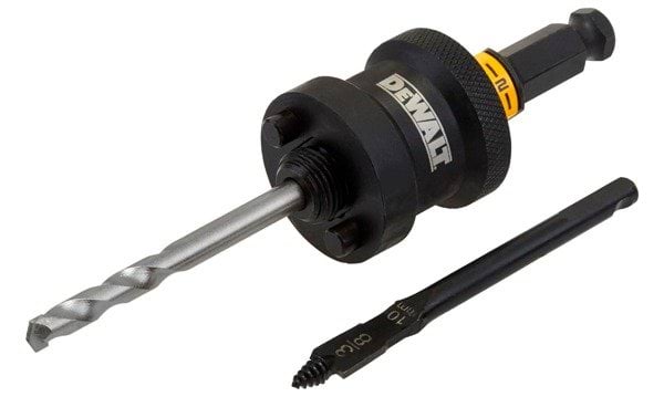 DeWalt Eixo de Troca Rápida para Coroas Multimateriais  ½”. Inclue Pontas de Pala e Pontas Piloto para Vários Materiais
