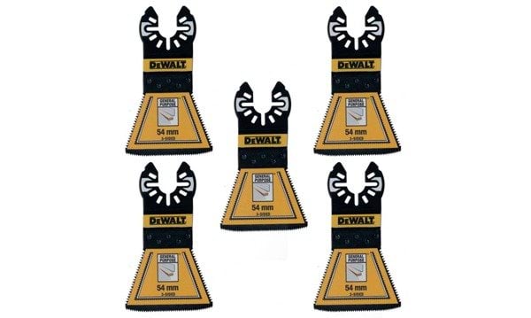 DeWalt Conjunto de 5 Lâminas de Serra de 3 Faces Multi-Material 54mm Para Multi-Ferramenta Oscilante 