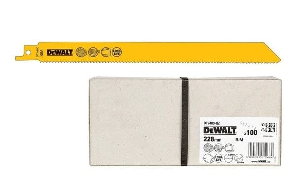 Kit 100 Lâmina Serra Sabre Bi-metal 225mm Dewalt DT2400-QZ