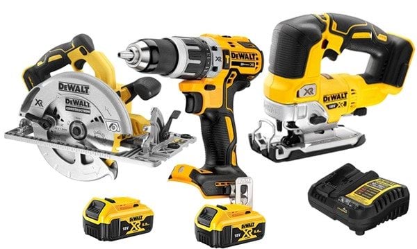 Kit 3 Maquinas 18V DCD796NT + DCS334NT + DCS572NT Dewalt DWK301