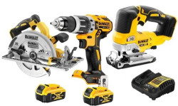 Kit 3 Maquinas 18V DCD796NT + DCS334NT + DCS572NT Dewalt DWK301