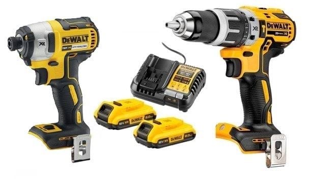 Berbequim DCD796 + Aparafusadora Impacto DCF887 Dewalt Kit DWK211