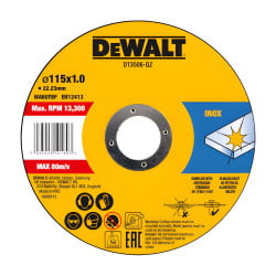 Discos de Corte p Aço inox 115x1x22.23mm DeWalt DT3506-QZ