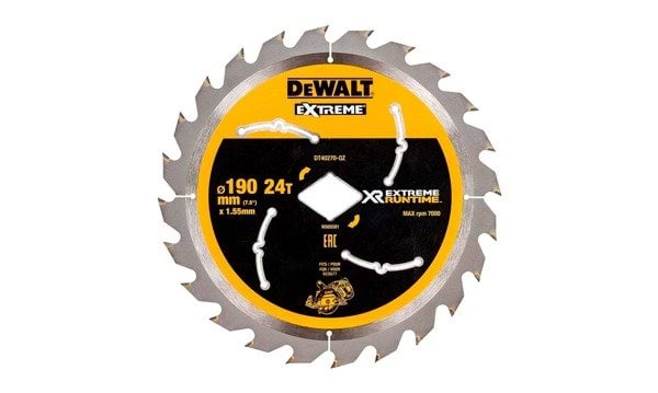 Disco de Corte P/ Serra Circular 190 mm X 24T Dewalt DT40270-QZ