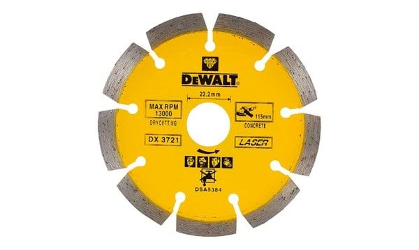 DeWalt Disco de Diamante para o Corte de Materiais de Construção/Betão 115x22,2 mm