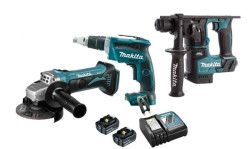 Kit Combo de Pladur 3 Máquinas 18V Makita DLX3555PT