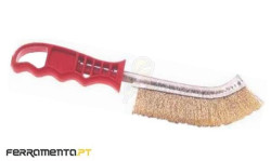 Escova de Aço Latonado Com Cabo MacFer 025.0045