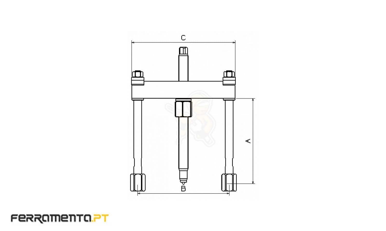 Extrator Mecânico com 2 Alargadores Extensíveis Forza 1135