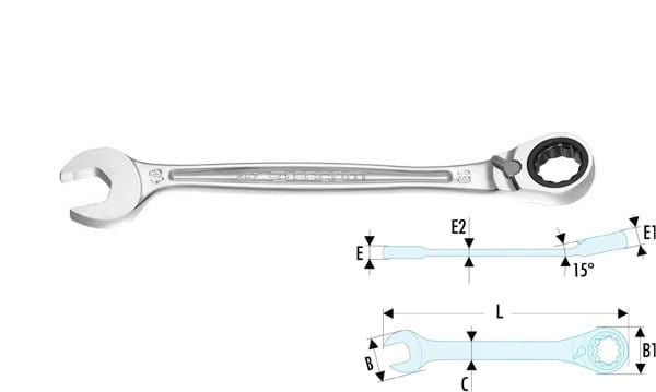 Chave Mista Com Roquete Facom 467B