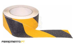Fita Anti-Derrapante Preta/Amarela 10Mx25MM Macfer ASL-02