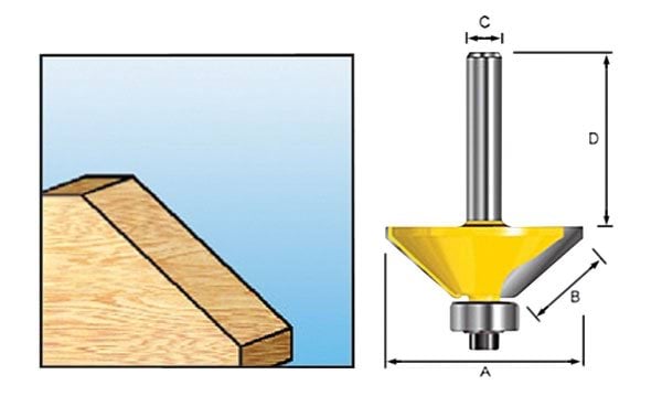 Fresa Biseladora c/ Rolamento 45º Makita D-09488