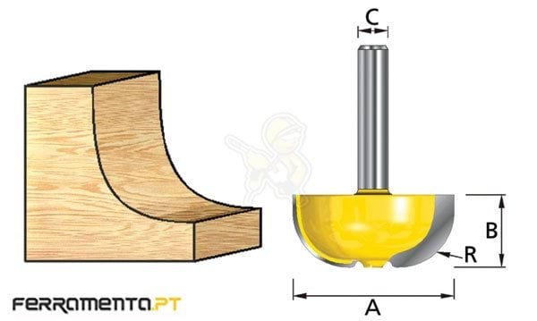 Fresa de Meia Cana em "U" 25mm Makita D-09416