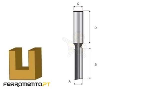 Fresa Recta 2 Navalhas 15-6mm Makita D-09307