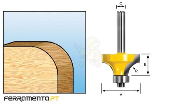 Fresa Redondeadora c/ Rolamento Makita D-09422