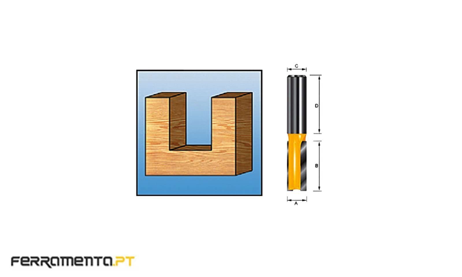 Fresa Reta 2 navalhas 8-6 mm Makita D-09260