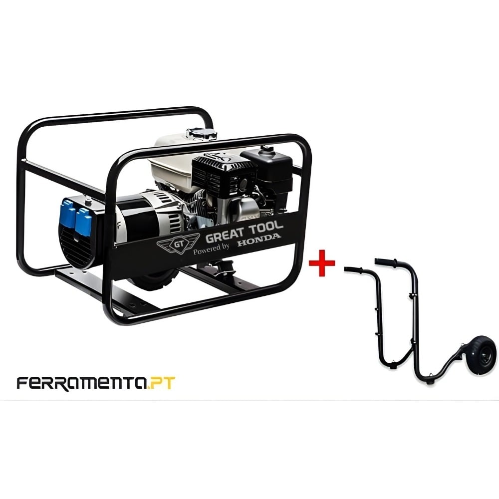 Gerador Gasolina 9,16 kVA GT Powered by HONDA GT8000H + Rodas