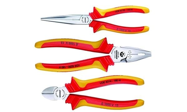 Jogo De 3 Alicates VDE H isolados 1000V Gedore VDE S 8003 H