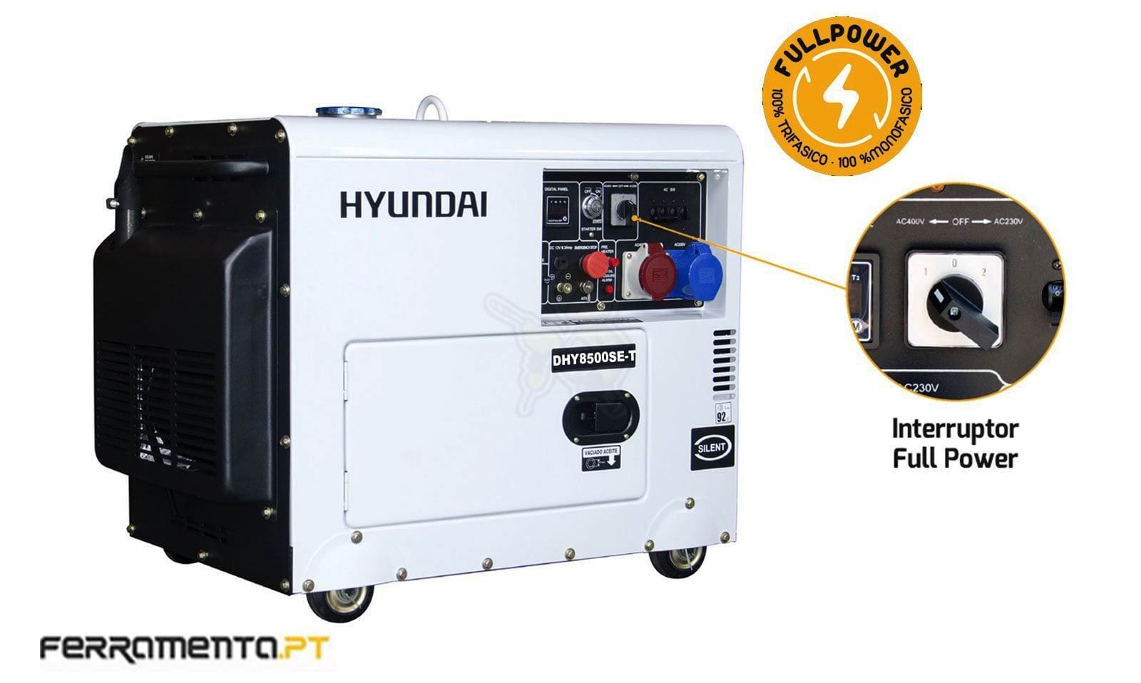 Gerador Diesel Silencioso 7,5 kVA GT Power by Hyundai GTDHY8500SE-T