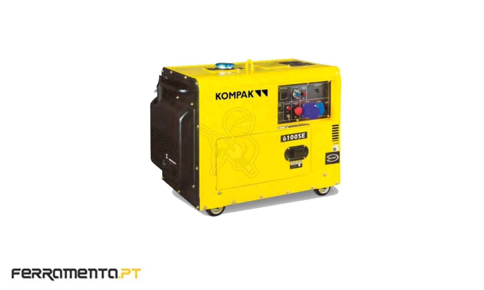 Gerador Monofásico Insonorizado Diesel Kompak K6100SE 