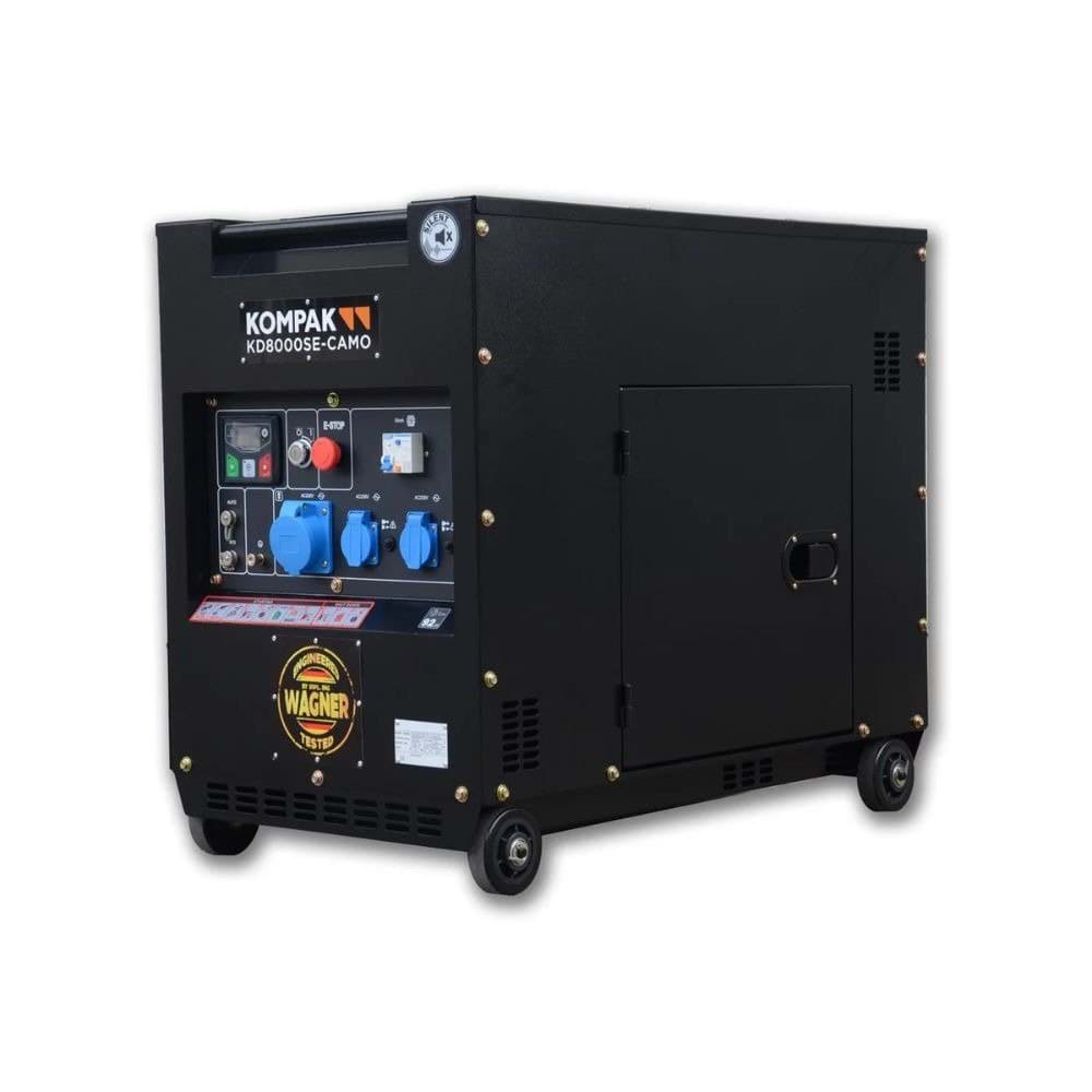 Gerador Diesel Silenc. 6,3 Kw 230 V Depósito 28L Kompak KD8000SE CAMO