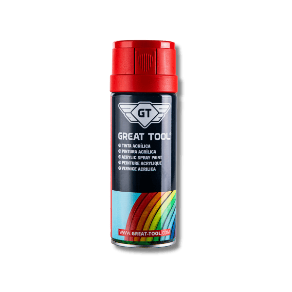 Spray de Tinta Acrílica Ral 3000 Vermelho Fogo 400ml Great Tool GTQUPI03000 
