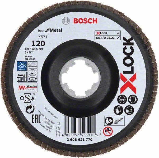Bosch Discos de Lixa Em Lamelas X571 X-LOCK para 125mmx60G Metal