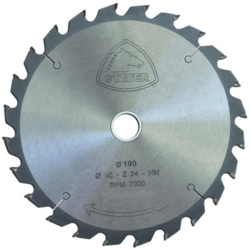 Disco Widia 24 Dentes Ø190mm para Madeira Stayer 2146