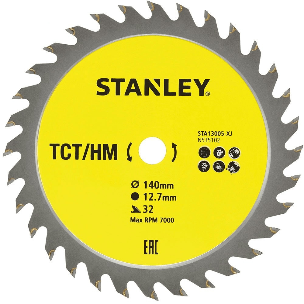 Disco 140x12.7mm TCT/HM Corte Fino p/ Madeira Stanley STA13005-XJ