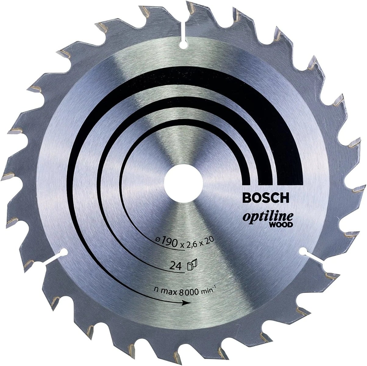Disco Serra Madeira 190mm 24D Optiline Wood Bosch 2608640612