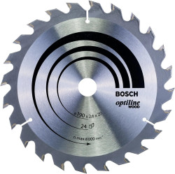 Disco Serra Madeira 190mm 24D Optiline Wood Bosch 2608640612