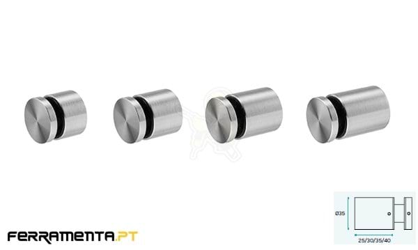 Suporte Para Vidro De Fixação À Parede 35mm JNF IN.80.106.35