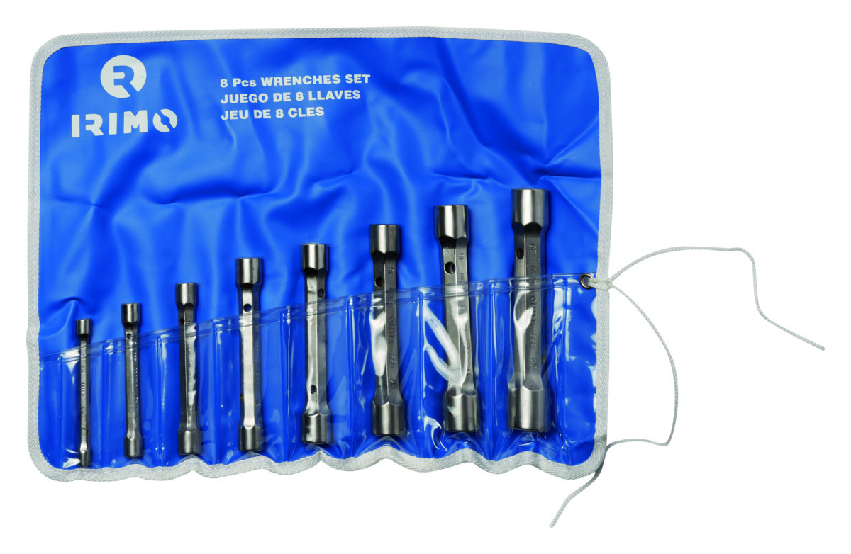Chave de caixa dupla 6X6 conjunto 6X7-20X22, carteira com 8 pcs Irimo 056231