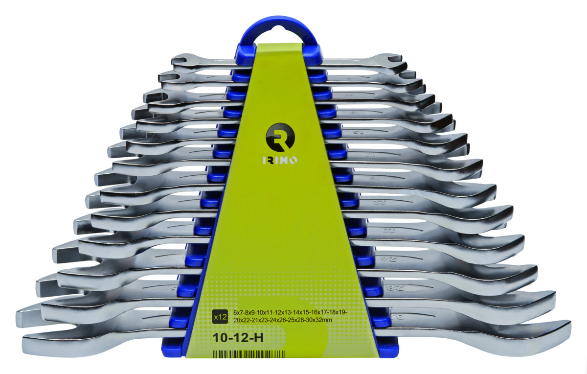 Chave de extremidade aberta dupla 6X7-30X32 12 Pcs, clip Irimo 10-12-H
