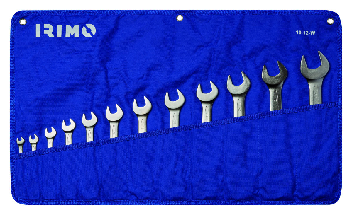 Chave de extremidade aberta dupla 6X7-30X32 12 Pcs em carteira Irimo 10-12-W