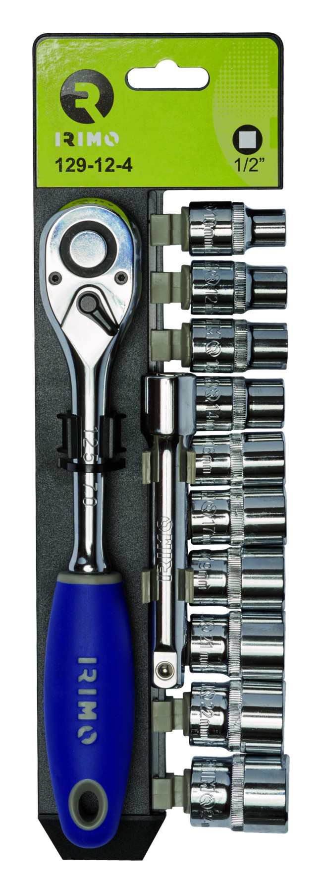 Chaves de caixa e roquete 1/2" sextavadas 12 pcs Irimo 129-12-4
