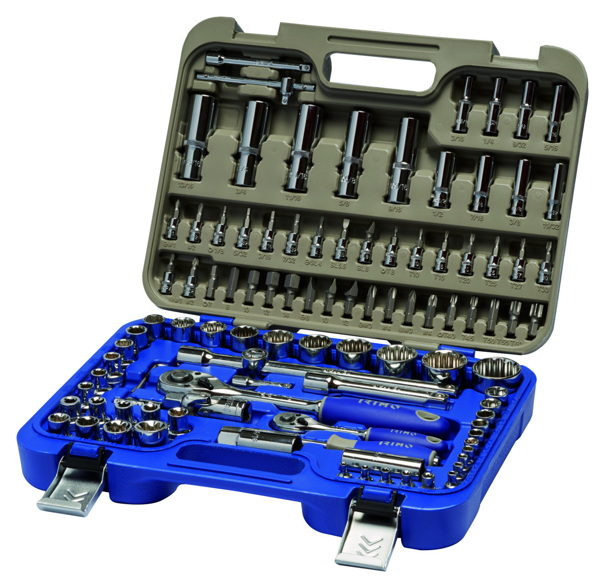 Conjunto de chaves de caixa de 1/4" - 1/2" 103+ Pcs em polegadas Irimo 129A-103-4