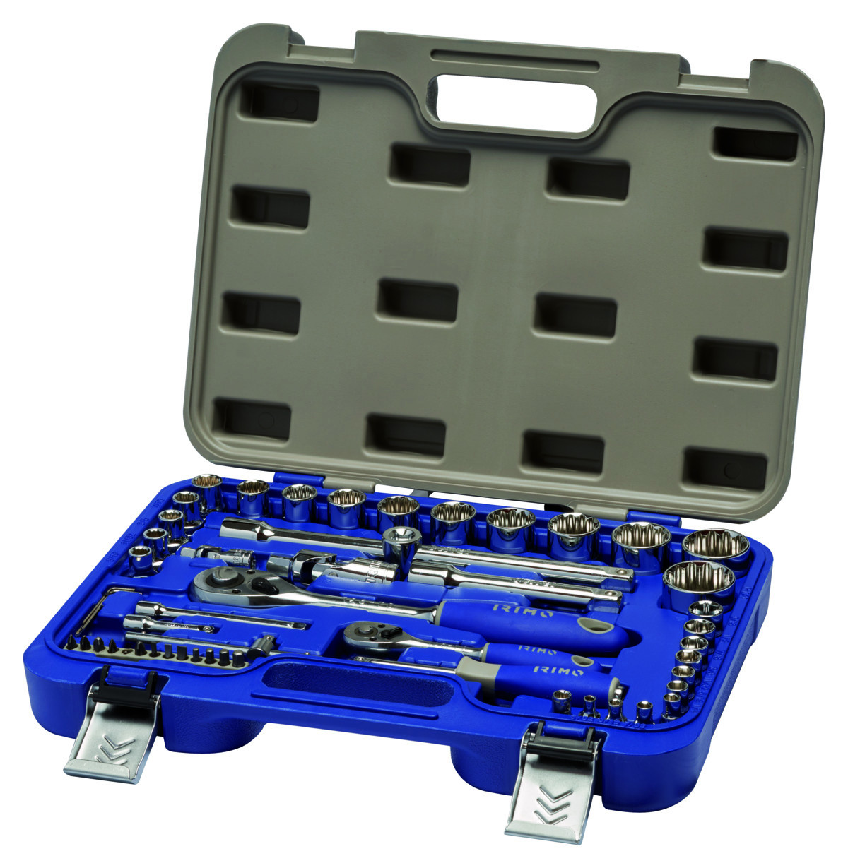 Conjunto de chaves de caixa de 1/4" e 1/2" 53 pcs em polegadas Irimo 129A-53-4