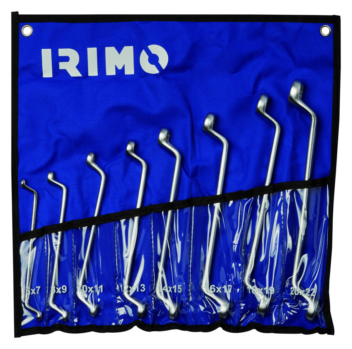Conjunto de chaves de bocas de anéis de duplo deslocamento 6X7-20X22, carteira com 8 pcs Irimo 15-8-W