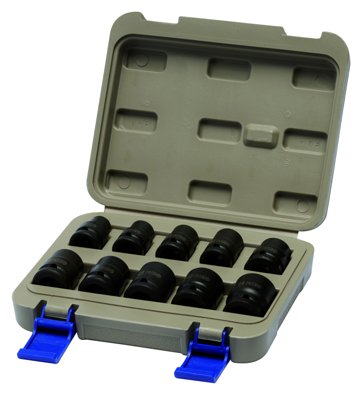 Conjunto de chaves de caixa de impacto de 1/2", 10 Pcs, caixa de plástico Irimo 167-10-4