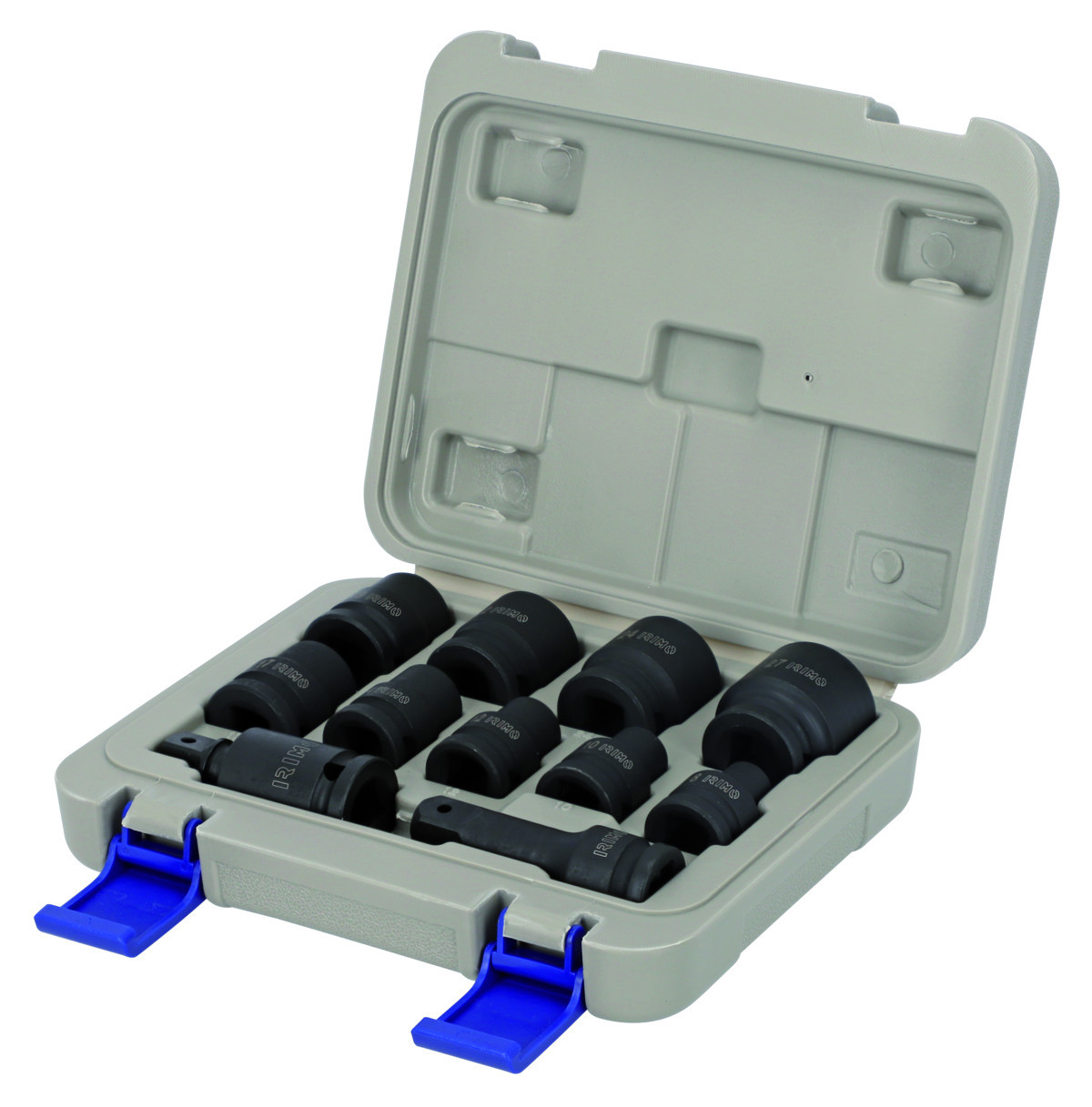 Conjunto de chaves de impacto hexagonais de 1/2" mm, 11 peças, caixa de plástico Irimo 167-11-4