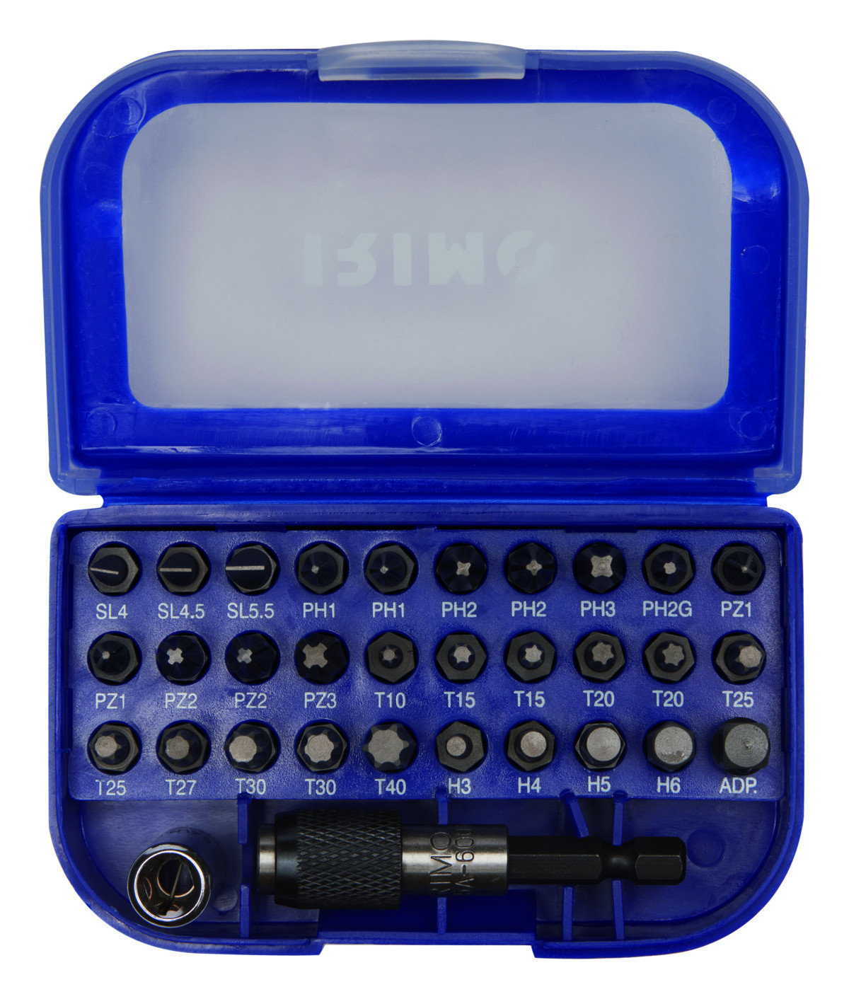 Conjunto de pontas de 1/4" com adaptador, bocal e suporte para pontas Irimo 475-32-1