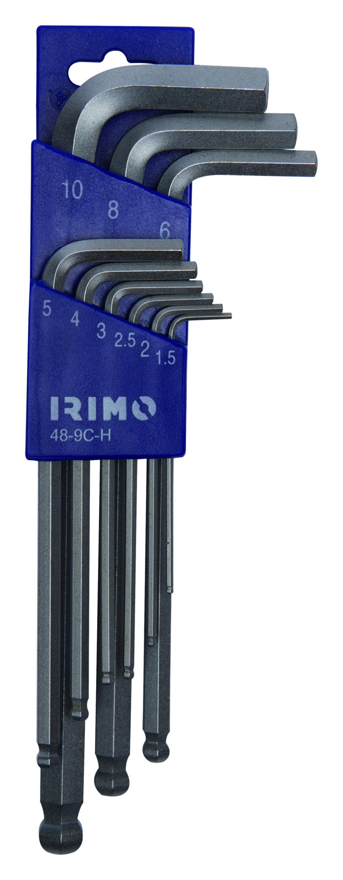 Suporte para chaves de esferas sextavadas cromadas, conjunto de 9 Pcs 1,5-10 mm Irimo 48-9C-H