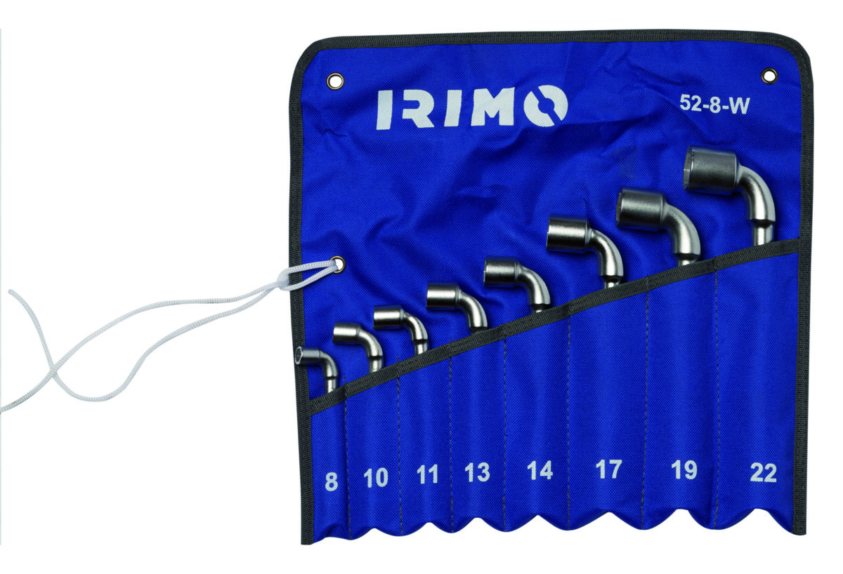 Conjunto de chaves de caixa de tubo aberto 8 pcs carteira sextavada Irimo 52-8-W