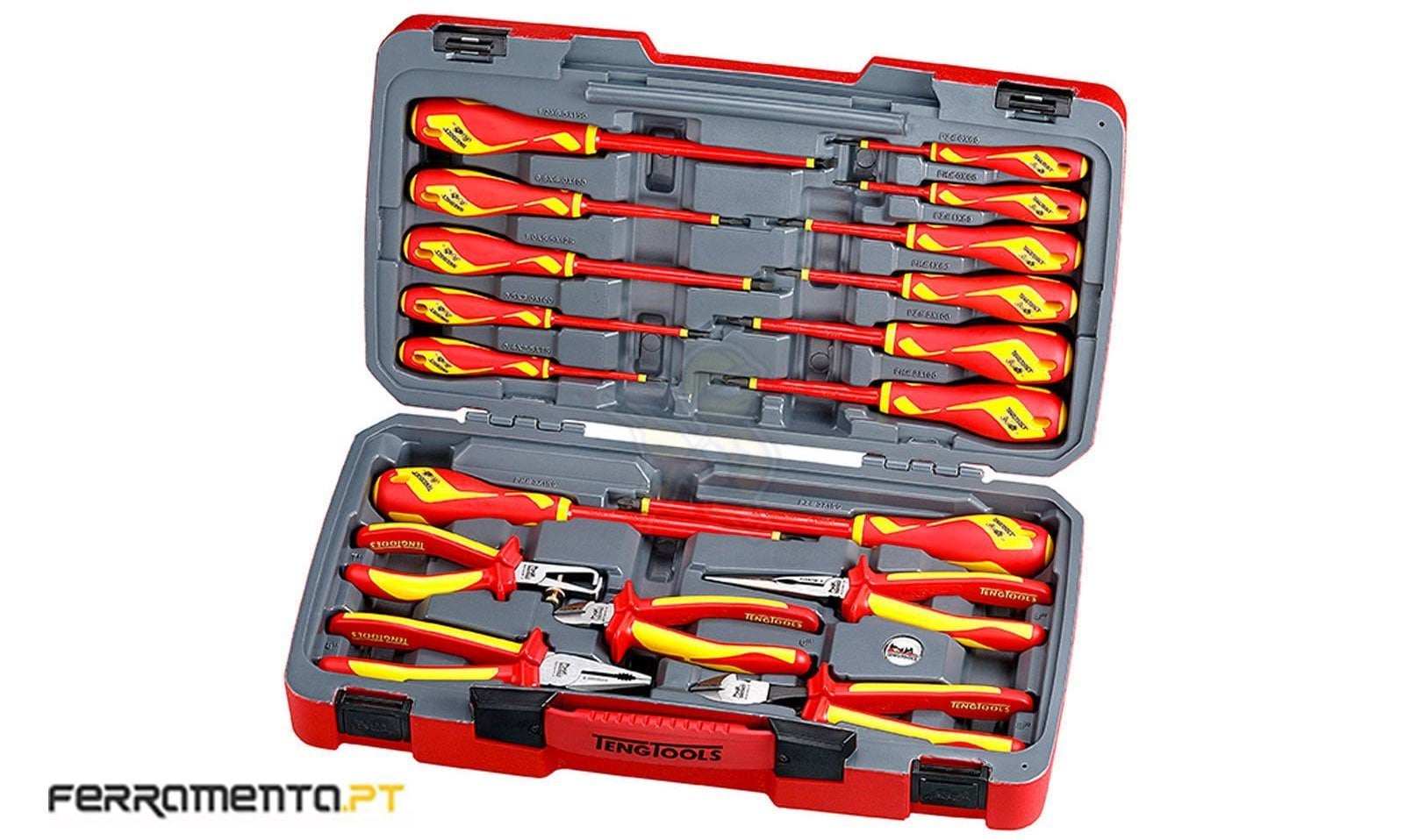Jogo 18 Alicates e Chaves de Fenda Teng Tools TV18N