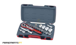 Jogo 21 Peças Sextavadas 1/2" Teng Tools T1221-6