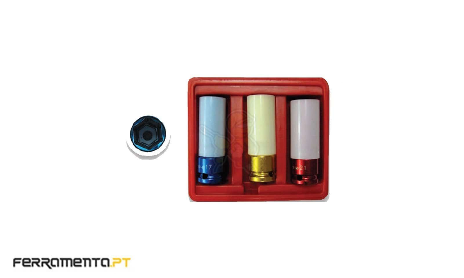 Jogo 3 Chaves com Protecção para Jantes Kroftools 7003